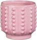 Mica decorations bloempot boaz - gebobbeld - roze - 16 x 18 cm