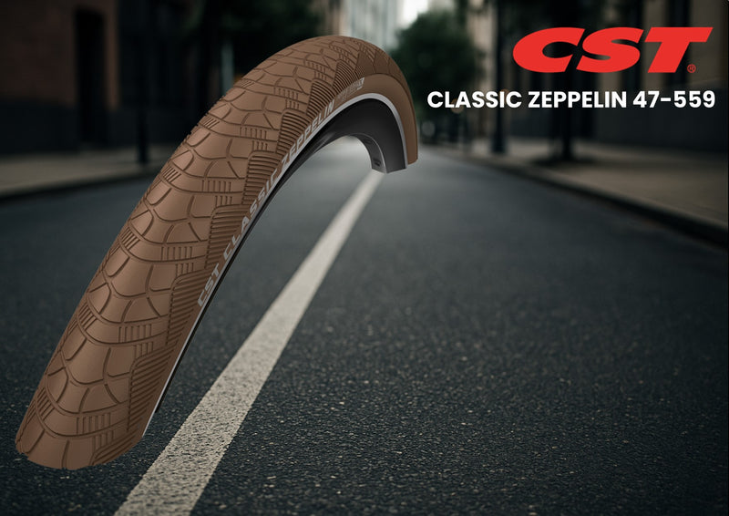 Afbeelding laden in galerijviewer, Cst buitenband zeppelin 26 x 1.75'' 47-559 - bruin met reflectie
