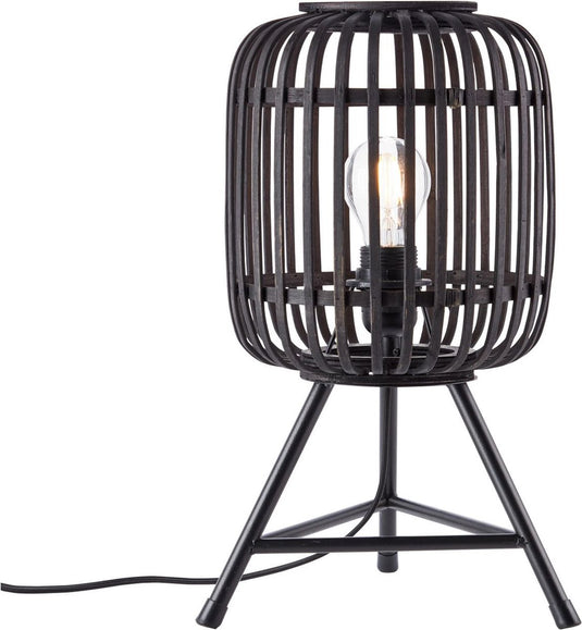 Brilliant woodrow - tafellamp - e27 max 1x60w - hout zwart