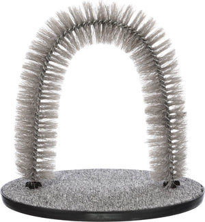 Trixie vachtverzorgingsboog - grijs, 36x33 cm - kattenmassage, duurzame borstels