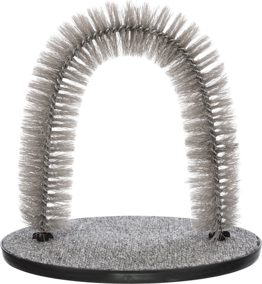 Trixie vachtverzorgingsboog - grijs, 36x33 cm - kattenmassage, duurzame borstels