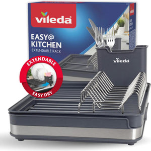 Vileda afdruiprek uittrekbaar 36.5-51.5x30x13.1 cm antraciet zilver