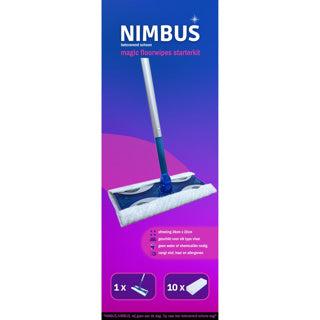 Nimbus magic vloerwisser starterkit met 10 doekjes 28x22 cm | 2 stuks