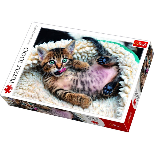 Puzzel 1000 pcs - vrolijk katje
