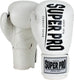 Super pro combat gear champ (kick)bokshandschoenen wit zwart 8oz