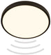 B.k.licht briloner chet - badkamerverlichting - led plafonniere - badkamer lamp - met bewegingssensor - ip54 - warm wit licht - 12w - ø29cm - zwart