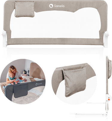 Lionelo hanna – bedhekje 150x66 cm – 180° opklapbaar – aluminium frame – securebelt standsafe – tot 27 kg – luchtig net – voor matrassen tot 45 cm – sgs-gecertificeerd – reisvriendelijk – eenvoudige montage
