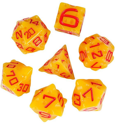 Hot games dobbelstenen set kunststof 7-delig voor spelplezier.