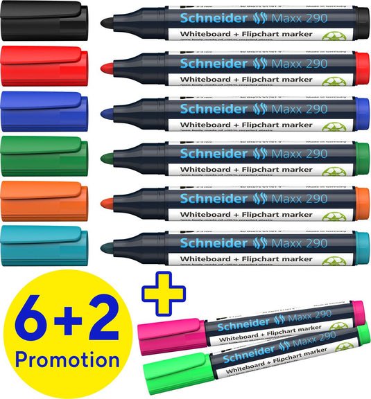 Schneider schrijfwaren whiteboard-marker schneider 96082000 maxx 290 kleurenassortiment