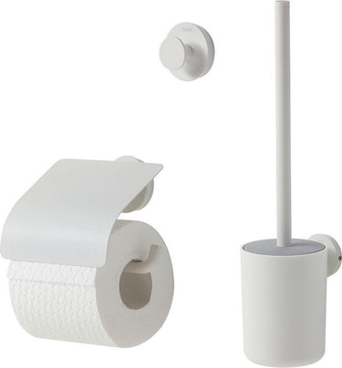 Tiger urban toiletaccessoireset - toiletborstel met houder - toiletrolhouder met klep - haak – wit