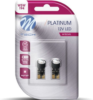 M-tech led w5w 12v - platinum - 1x led diode - canbus - wit - set