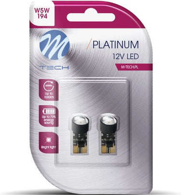 M-tech led w5w 12v - platinum - 1x led diode - canbus - wit - set
