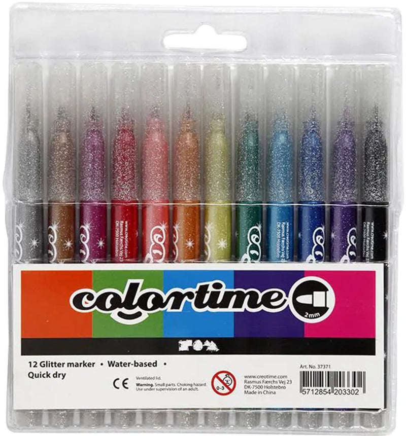 Afbeelding laden in galerijviewer, Colortime glitterstiften, 12st.
