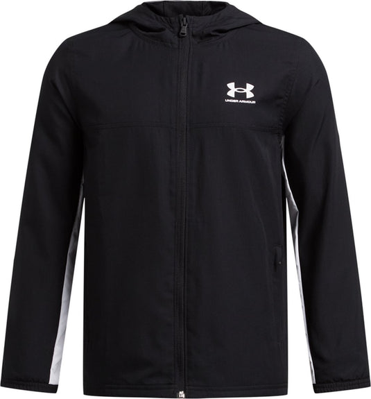 Under armour ua b rival wvn jacket jongens sportvest - zwart 140