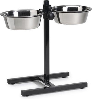 Beeztees standaard - dinerset hond - zwart - 25 cm