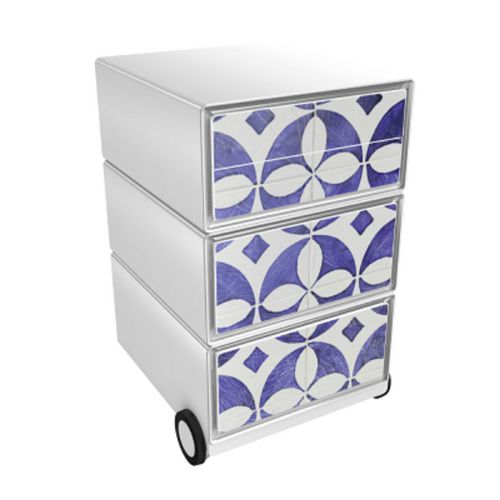 Mobiel ladeblok paperflow faience blauw, wit abs, polystyreen
