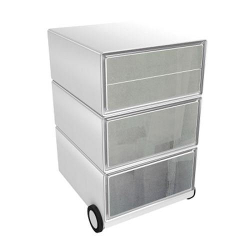 Mobiel ladeblok paperflow roller grijs, wit abs, polystyreen