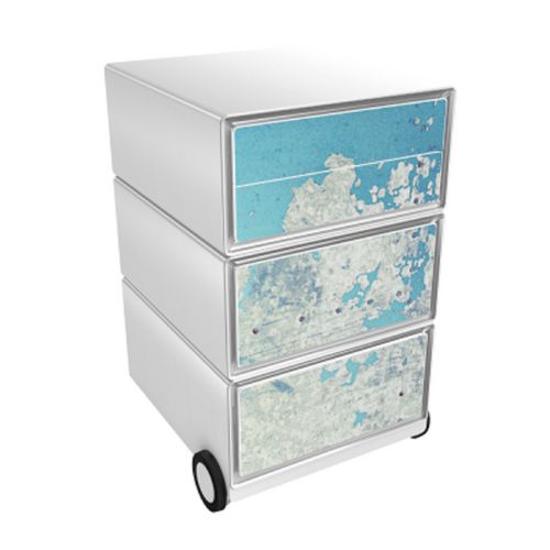 Mobiel ladeblok paperflow continent blauw, wit abs, polystyreen