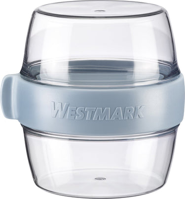 Westmark pocketbox maxi, praktisch meeneemblik, ideaal voor yoghurt, fruit, groenten, snacks, 700 ml (2 x 350 ml), bpa-vrij, blauw