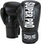 Super pro combat gear champ (kick)bokshandschoenen zwart wit 14oz