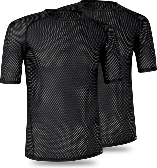 Gripgrab - ultralight mesh 2pack korte mouw base layer zomer fiets ondershirt polygiene zweethemd - zwart - heren - maat xl