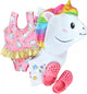 Heless roze zwemset eenhoorn voor poppen van 35-45 cm 3-delig
