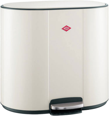 Wesco multicollector 2 prullenbak afvalscheiding (2x25 liter) | 50 liter | metaal - mat zand | duo pedaalemmer met soft close en geurfilter