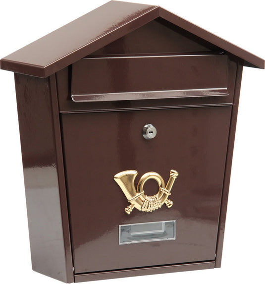 Vorel brievenbus bruin met 2 sleutels - 370x320x105 mm