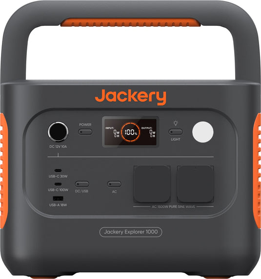 Jackery - explorer 1000 v2 - portable powerstation - draagbaar powerstation - 1070wh 1500w - lifepo4-accu - uitgang met 6 usb-c a ac dc-aansluitingen - snel opladen 1h - zonne-generator voor buiten, camping, noodgevallen