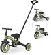 Qplay stager driewieler met duwstang - peuterfiets 3-in-1 opvouwbaar - groen