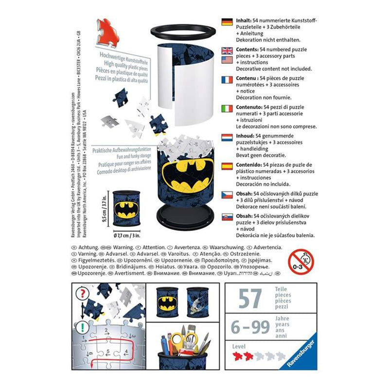 Afbeelding laden in galerijviewer, Ravensburger pennenbak batman - 3d puzzel - 54 stukjes
