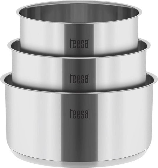 Teesa tsa0148 - driedelige roestvrijstalen pannenset cook expert single hand