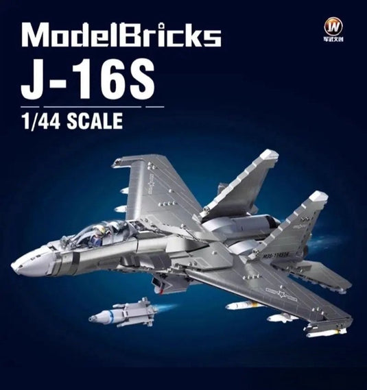 Sluban modelbricks j16s fighter vliegtuig - constructiespeelgoed modelbouw - bouwdoos met 1041 bouwstenen - m38-b1273 vanaf 12 jaar