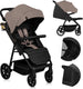 Lionelo mira kinderwagen - wandelwagen - voor kinderen tot 22 kg - voorwielen 360° - verstelbare rugleuning handgreep - waterdichte xxl luifel met upf50+ - 5-puntsgordel - grote off-road wielen - volledige schokdemping - compact opvouwbaar