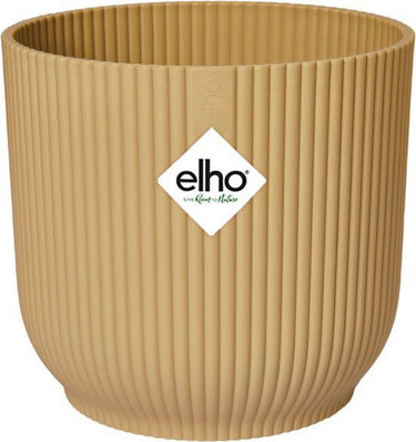 Elho vibes fold rond 16 - bloempot voor binnen - 100% gerecycled plastic - ø 16.1 x h 14.8 cm - botergeel