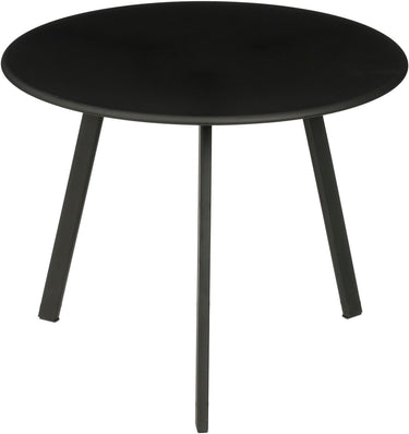 Mica decorations seatle bijzettafel voor buiten - salontafel rond - plantentafel en koffietafel - h30 x ø38 cm - metaal - zwart