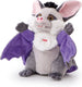 Trudi - puppets handpop vleermuis 26 cm - handgemaakt in italie - zacht pluche - knuffeldier voor jongens en meisjes - grijs paars - 15x26x15 cm maat s