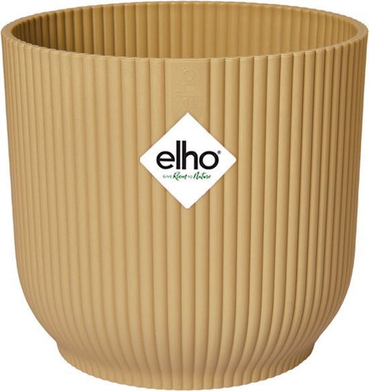 Elho vibes fold rond 14 - bloempot voor binnen - 100% gerecycled plastic - ø 14.1 x h 12.9 cm - botergeel