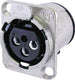 Neutrik nc3fd-v xlr-connector flensbus, contacten recht aantal polen: 3 zilver 1 stuk(s)