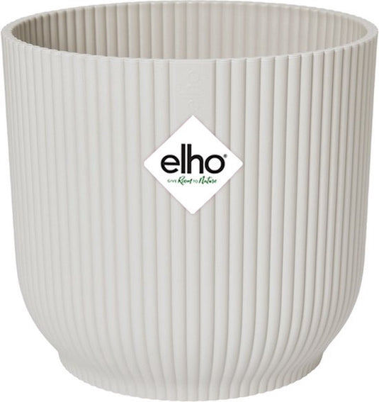 Elho vibes fold rond 14 - bloempot voor binnen - 100% gerecycled plastic - ø 14.1 x h 12.9 cm - zijdewit