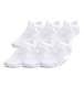 Under armour ua essential no show 6pk unisex sportsokken - wit - grijs