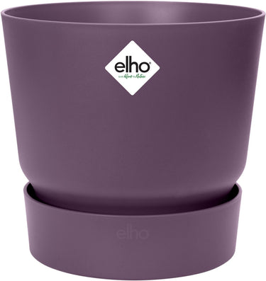 Elho greenville rond 40 - grote bloempot voor buiten met waterreservoir - 100% gerecycled plastic - ø 39 x h 36.8 cm - vintage pruim