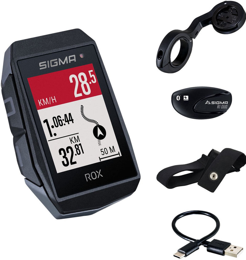 Afbeelding laden in galerijviewer, Sigma rox 11.1 evo gps hr set zw zw short butler+ant+ ble borstr+usb-c
