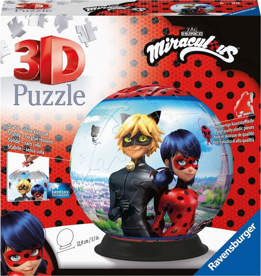 Ravensburger miraculous puzzleball - 3d puzzel - 72 stukjes