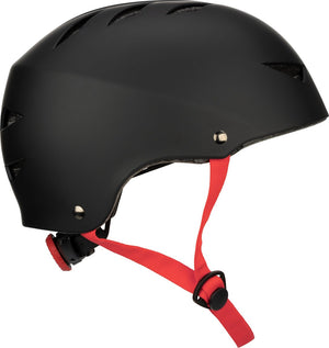 Nijdam skate helm verstelbaar - dark fyre - maat m - zwart rood