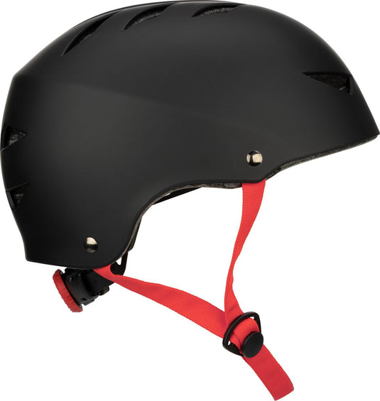 Nijdam skate helm verstelbaar - dark fyre - maat l - zwart rood
