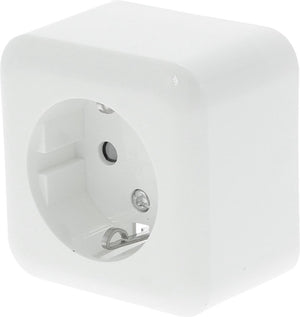 Q-link contactdoos | opbouw | 1-voudig | met aanraakbeveiliging | randaarde | polarwit - 00.947.03