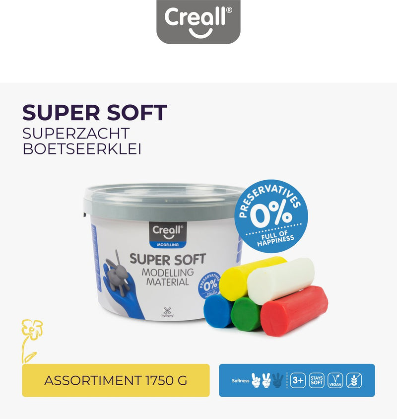 Afbeelding laden in galerijviewer, Creall supersoft klei - 5 kleuren klei - 1750gr.
