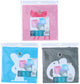 Alpina opbergdozen kinderkamer - set van 3 opvouwbare opbergboxen met dierenprint - stevige kartonnen opbergmanden met metalen greepoog - afmeting 28 x 28 x 28 cm - kleur blauw, grijs en roze