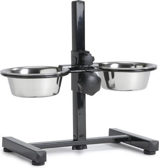 Beeztees standaard - dinerset hond - zwart - 16 cm
